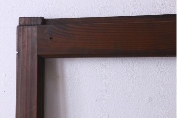 和製アンティーク　ダイヤガラス入り!深みのある木の色合いが素敵なガラス戸(引き戸)