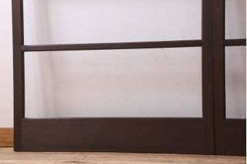 和製アンティーク　ダイヤガラス入り!深みのある木の色合いが素敵なガラス戸(引き戸)