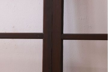 和製アンティーク　ダイヤガラス入り!深みのある木の色合いが素敵なガラス戸(引き戸)