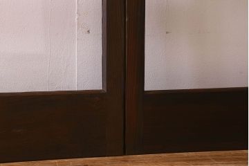和製アンティーク　ダイヤガラス入り!深みのある木の色合いが素敵なガラス戸(引き戸)