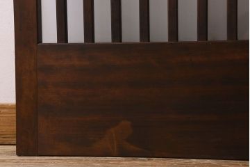 昭和期　すりガラス入り!縦桟が魅力的な格子戸(引き戸、ガラス戸)2枚セット(2)