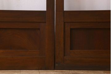 和製アンティーク　クリアガラス　ヒノキ材　欅材　上質なつくりのガラス戸(引き戸)