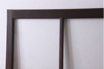 和製アンティーク　クリアガラス　ヒノキ材　欅材　上質なつくりのガラス戸(引き戸)