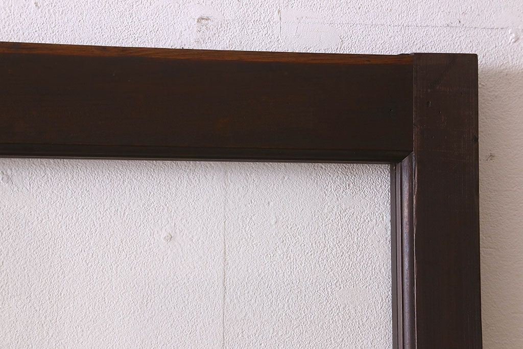 和製アンティーク　クリアガラス　ヒノキ材　欅材　上質なつくりのガラス戸(引き戸)