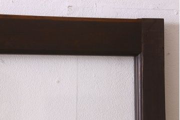 和製アンティーク　クリアガラス　ヒノキ材　欅材　上質なつくりのガラス戸(引き戸)