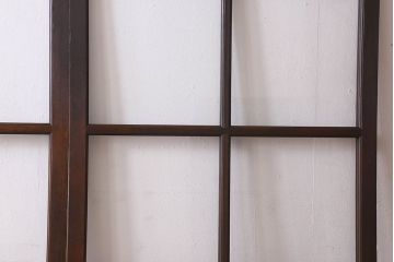 和製アンティーク　クリアガラス　ヒノキ材　欅材　上質なつくりのガラス戸(引き戸)