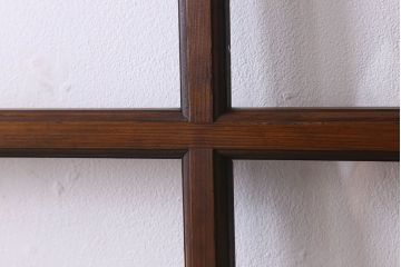 和製アンティーク　クリアガラス　ヒノキ材　欅材　上質なつくりのガラス戸(引き戸)