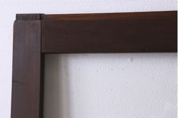 和製アンティーク　クリアガラス　ヒノキ材　欅材　上質なつくりのガラス戸(引き戸)