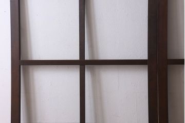 和製アンティーク　クリアガラス　ヒノキ材　欅材　上質なつくりのガラス戸(引き戸)