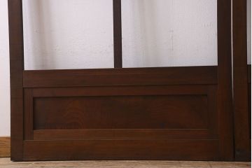 和製アンティーク　クリアガラス　ヒノキ材　欅材　上質なつくりのガラス戸(引き戸)