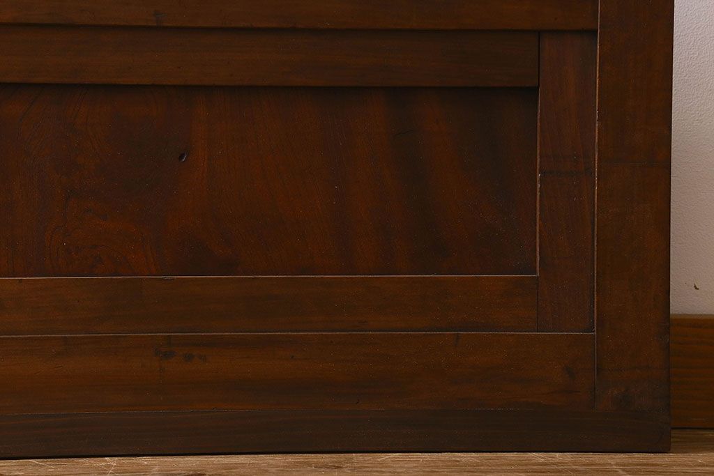 和製アンティーク　クリアガラス　ヒノキ材　欅材　上質なつくりのガラス戸(引き戸)