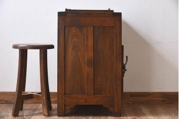 アンティーク雑貨　和製アンティーク　小振りな木製冷蔵庫(収納箱)