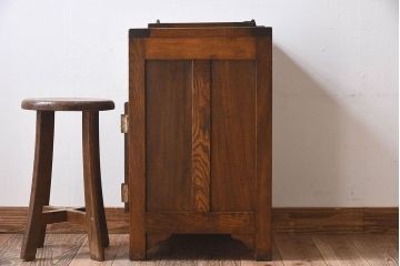 アンティーク雑貨　和製アンティーク　小振りな木製冷蔵庫(収納箱)