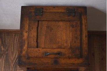 アンティーク雑貨　和製アンティーク　小振りな木製冷蔵庫(収納箱)