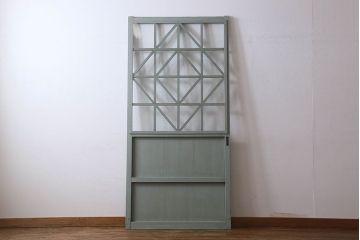 ペイント家具　シャビーな雰囲気が魅力的なペイント引き戸(ガラス戸、仕切り戸)