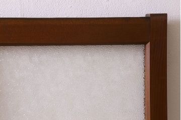 昭和レトロ　ダイヤガラス・モールガラス　2種のガラスがおしゃれなガラス戸(引き戸、窓)2枚組