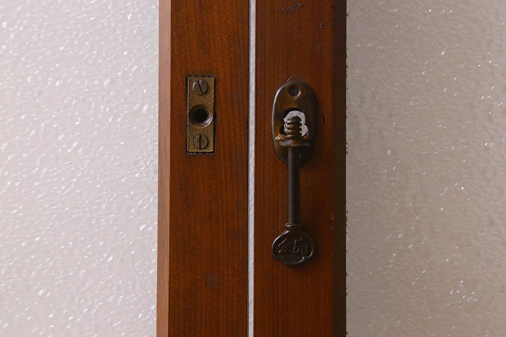 昭和レトロ　ダイヤガラス・モールガラス　2種のガラスがおしゃれなガラス戸(引き戸、窓)2枚組