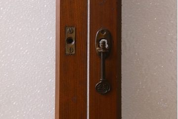 昭和レトロ　ダイヤガラス・モールガラス　2種のガラスがおしゃれなガラス戸(引き戸、窓)2枚組