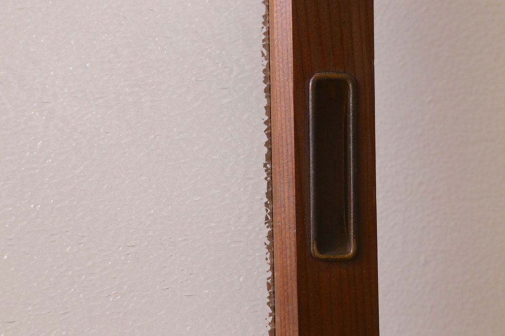 昭和レトロ　ダイヤガラス・モールガラス　2種のガラスがおしゃれなガラス戸(引き戸、窓)2枚組