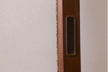 昭和レトロ　ダイヤガラス・モールガラス　2種のガラスがおしゃれなガラス戸(引き戸、窓)2枚組