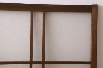 昭和レトロ　ダイヤガラス・モールガラス　2種のガラスがおしゃれなガラス戸(引き戸、窓)2枚組