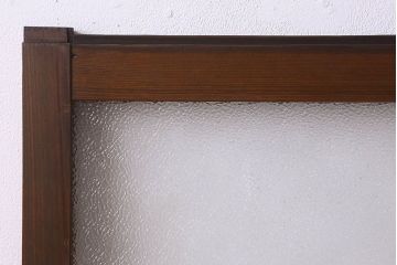 昭和レトロ　ダイヤガラス・モールガラス　2種のガラスがおしゃれなガラス戸(引き戸、窓)2枚組