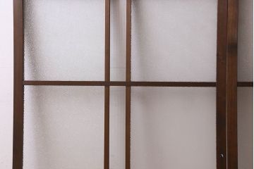 昭和レトロ　ダイヤガラス・モールガラス　2種のガラスがおしゃれなガラス戸(引き戸、窓)2枚組