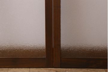 昭和レトロ　ダイヤガラス・モールガラス　2種のガラスがおしゃれなガラス戸(引き戸、窓)2枚組