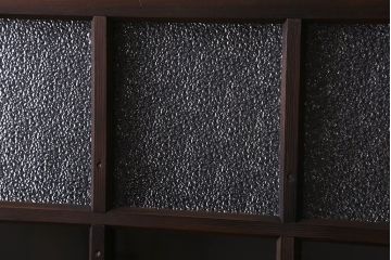 和製アンティーク　ダイヤガラス・クリアガラス使用　上品でおしゃれなガラス戸(窓、引き戸)4枚組