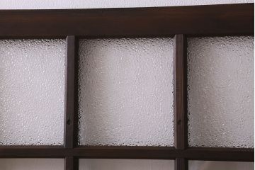 和製アンティーク　ダイヤガラス・クリアガラス使用　上品でおしゃれなガラス戸(窓、引き戸)4枚組