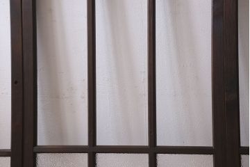 和製アンティーク　ダイヤガラス・クリアガラス使用　上品でおしゃれなガラス戸(窓、引き戸)4枚組
