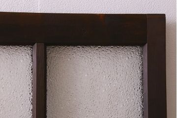 和製アンティーク　ダイヤガラス・クリアガラス使用　上品でおしゃれなガラス戸(窓、引き戸)4枚組