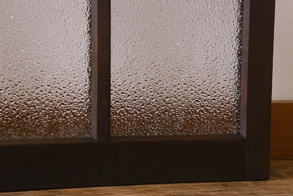 和製アンティーク　ダイヤガラス・クリアガラス使用　上品でおしゃれなガラス戸(窓、引き戸)4枚組