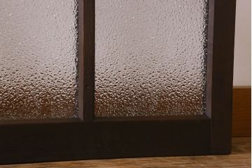 和製アンティーク　ダイヤガラス・クリアガラス使用　上品でおしゃれなガラス戸(窓、引き戸)4枚組