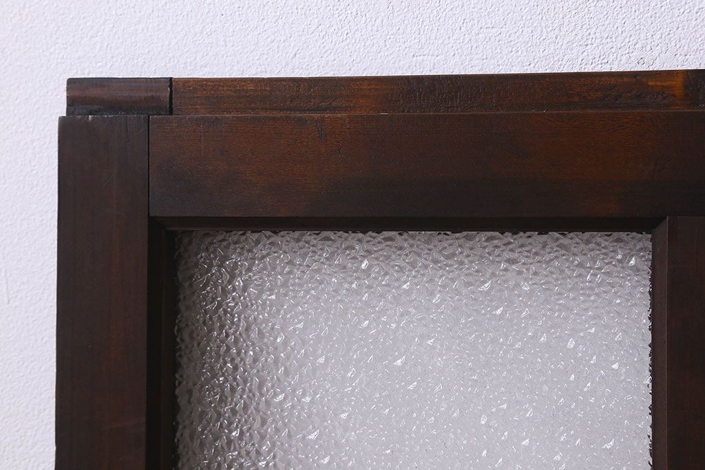 和製アンティーク　ダイヤガラス・クリアガラス使用　上品でおしゃれなガラス戸(窓、引き戸)4枚組