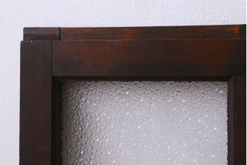 和製アンティーク　ダイヤガラス・クリアガラス使用　上品でおしゃれなガラス戸(窓、引き戸)4枚組