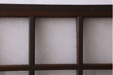 和製アンティーク　ダイヤガラス・クリアガラス使用　上品でおしゃれなガラス戸(窓、引き戸)4枚組