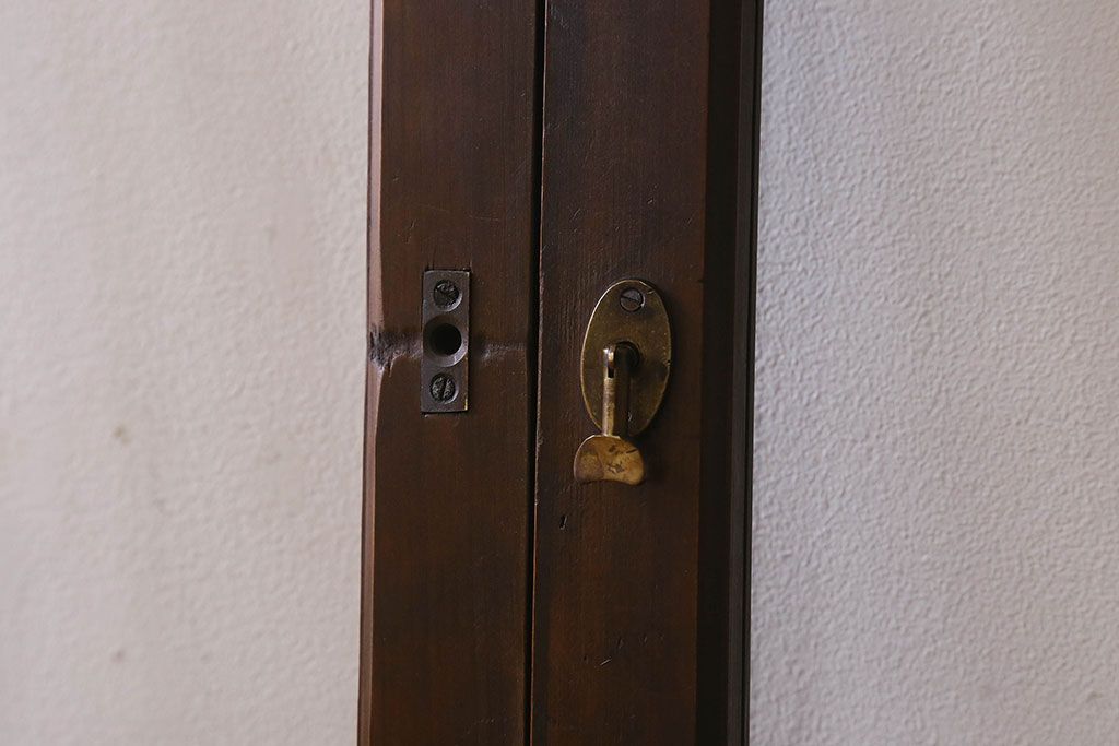 和製アンティーク　ダイヤガラス・クリアガラス使用　上品でおしゃれなガラス戸(窓、引き戸)4枚組