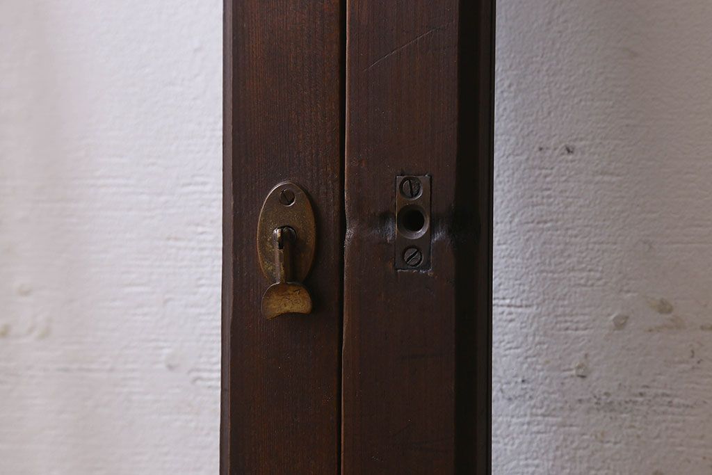 和製アンティーク　ダイヤガラス・クリアガラス使用　上品でおしゃれなガラス戸(窓、引き戸)4枚組