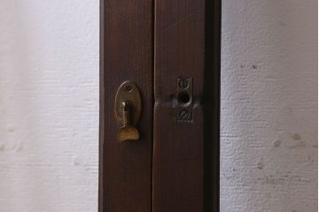 和製アンティーク　ダイヤガラス・クリアガラス使用　上品でおしゃれなガラス戸(窓、引き戸)4枚組