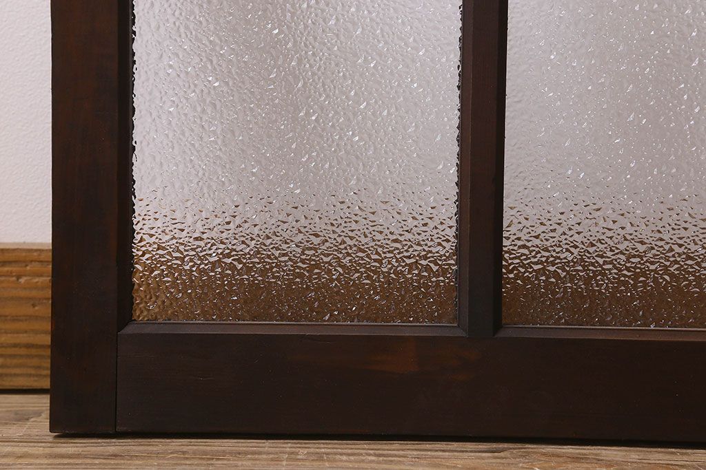 和製アンティーク　ダイヤガラス・クリアガラス使用　上品でおしゃれなガラス戸(窓、引き戸)4枚組