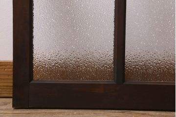 和製アンティーク　ダイヤガラス・クリアガラス使用　上品でおしゃれなガラス戸(窓、引き戸)4枚組