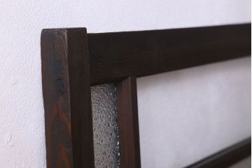 和製アンティーク　大正ロマン!クリアガラス　ダイヤガラスと色ガラスがお洒落なガラス戸(窓、引き戸)
