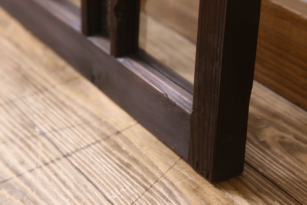 和製アンティーク　大正ロマン!クリアガラス　ダイヤガラスと色ガラスがお洒落なガラス戸(窓、引き戸)