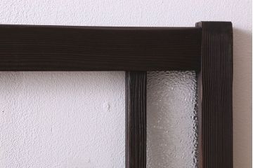 和製アンティーク　大正ロマン!クリアガラス　ダイヤガラスと色ガラスがお洒落なガラス戸(窓、引き戸)