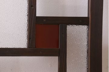 和製アンティーク　大正ロマン!クリアガラス　ダイヤガラスと色ガラスがお洒落なガラス戸(窓、引き戸)