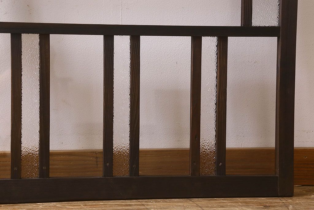 和製アンティーク　大正ロマン!クリアガラス　ダイヤガラスと色ガラスがお洒落なガラス戸(窓、引き戸)