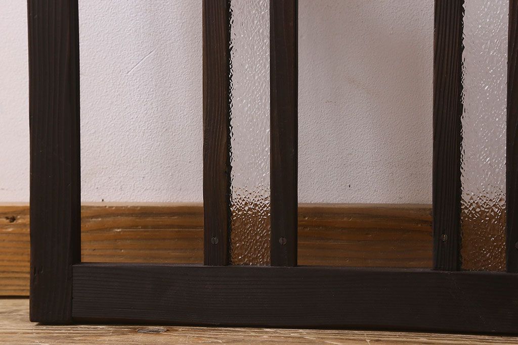 和製アンティーク　大正ロマン!クリアガラス　ダイヤガラスと色ガラスがお洒落なガラス戸(窓、引き戸)