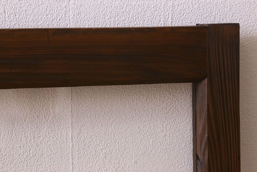 和製アンティーク　クリアガラス・ダイヤガラス使用　レトロなデザインが魅力的なガラス戸(窓、引き戸)2枚セット