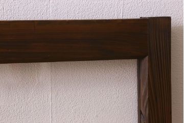 和製アンティーク　クリアガラス・ダイヤガラス使用　レトロなデザインが魅力的なガラス戸(窓、引き戸)2枚セット